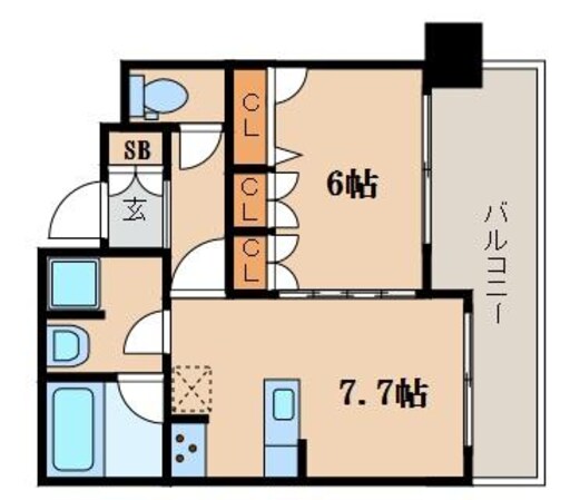 心斎橋駅 徒歩6分 7階の物件間取画像